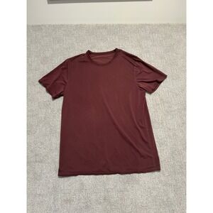 Lululemon Mens Burgundy Red T-Shirt Short Sleeve‎ Athletic Gym Workout Top